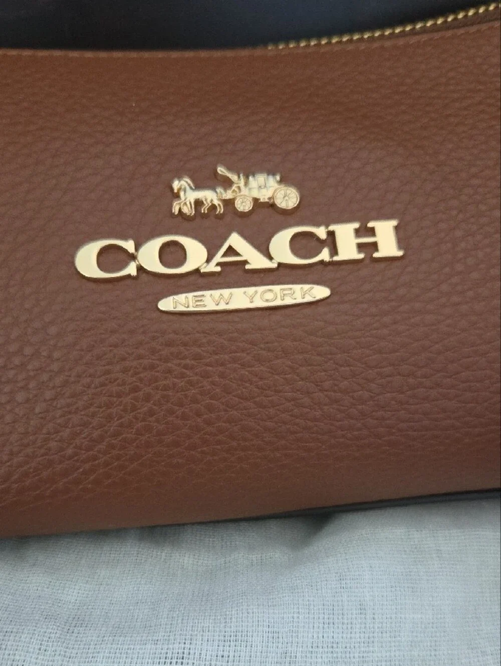 NWOT Coach Charlotte Shoulder Bag in Refined Pebble Leather with Rainbow Chain